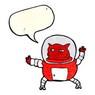 cartoon alien with speech bubble N4