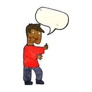 cartoon happy man with speech bubble N136