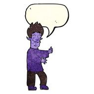 cartoon excited vampire with speech bubble N3