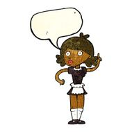 cartoon surprised maid with speech bubble N3