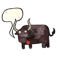 cartoon bull with speech bubble N10