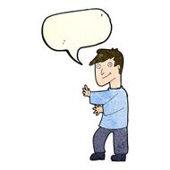 cartoon happy man with speech bubble N137