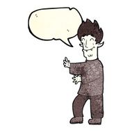 cartoon excited vampire with speech bubble N4