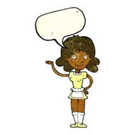 cartoon maid with speech bubble N14