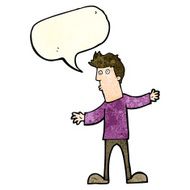 cartoon curious man with speech bubble N24