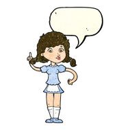 cartoon pretty maid woman with speech bubble N4