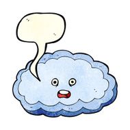 cartoon decorative cloud with speech bubble N2