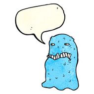 cartoon gross ghost with speech bubble N13