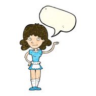 cartoon maid with speech bubble N15
