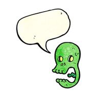 funny cartoon skull with speech bubble N7