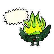 cartoon spooky vampire bat with speech bubble N2