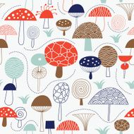 Seamless pattern with mushrooms N4