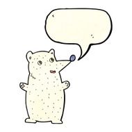 funny cartoon polar bear with speech bubble N9