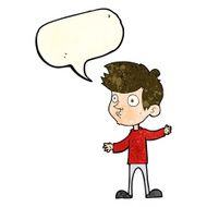 cartoon curious boy with speech bubble N11