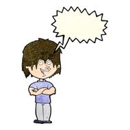 cartoon happy man with speech bubble N139