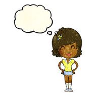 cartoon happy woman with speech bubble N83