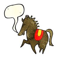 cartoon prancing horse with speech bubble N2