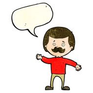 cartoon dad waving with speech bubble N4