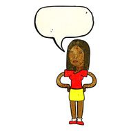cartoon woman with hands on hips speech bubble N67