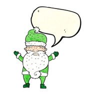 cartoon grumpy santa with speech bubble N4