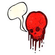 cartoon scary skull with speech bubble N7