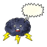 cartoon cloud and lightning bolt symbol with speech bubble N2