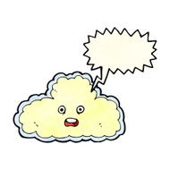cartoon cloud symbol with speech bubble N3
