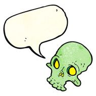 cartoon spooky skull with speech bubble N45