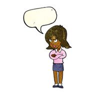 cartoon angry woman with speech bubble N5