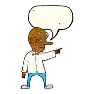 cartoon old man pointing with speech bubble N3