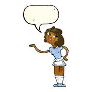 cartoon waitress serving with speech bubble N3