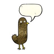 funny cartoon bird with speech bubble N43