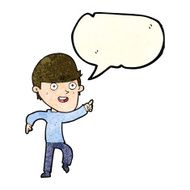 cartoon happy man with speech bubble N140
