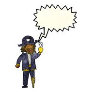 cartoon pirate captain with speech bubble N3
