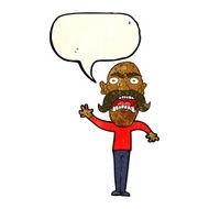 cartoon angry old man with speech bubble N43