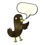 funny cartoon bird with speech bubble N44