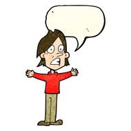 cartoon frightened man with speech bubble N24