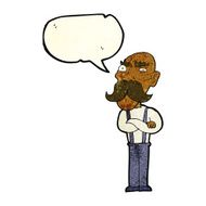 cartoon angry old man with speech bubble N44
