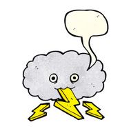cartoon thundercloud with speech bubble N4