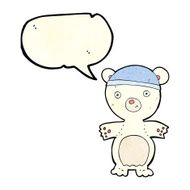 cartoon cute polar bear with speech bubble N23