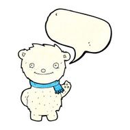 cartoon cute polar bear with speech bubble N24