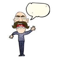 cartoon angry old man with speech bubble N45
