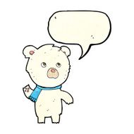 cartoon cute polar bear with speech bubble N25