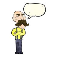 cartoon angry old man with speech bubble N46