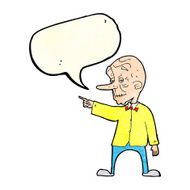 cartoon old man pointing with speech bubble N4