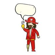 cartoon pirate captain with speech bubble N4