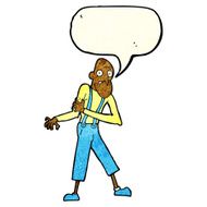 cartoon old man having heart attack with speech bubble N3