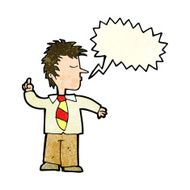 cartoon man making his point with speech bubble N4