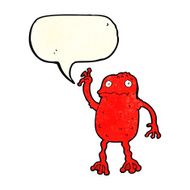 cartoon poisonous frog with speech bubble N6