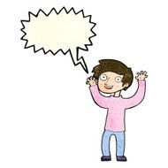 cartoon happy man with speech bubble N141